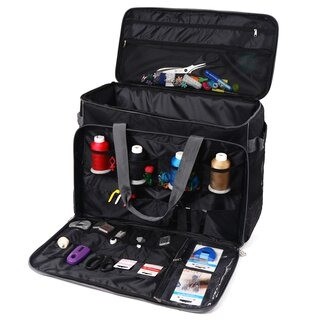 Babysnap naehmaschinentasche xl kreismuster schwarz5