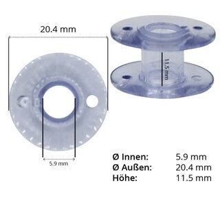 Cb spule plastik fuer brother janome sb karte a 10 stueck3